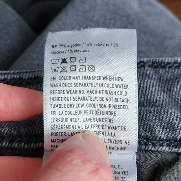 American Eagle Jeans Womens 6 Washed Black Mom Jean Stretch High Rise Denim - Picture 12 of 12